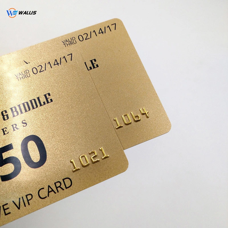 Free Sample Hf RFID 13.56MHz Fudan F08 Custom Printing PETG /Plastic Card Gold VIP Smart Cards