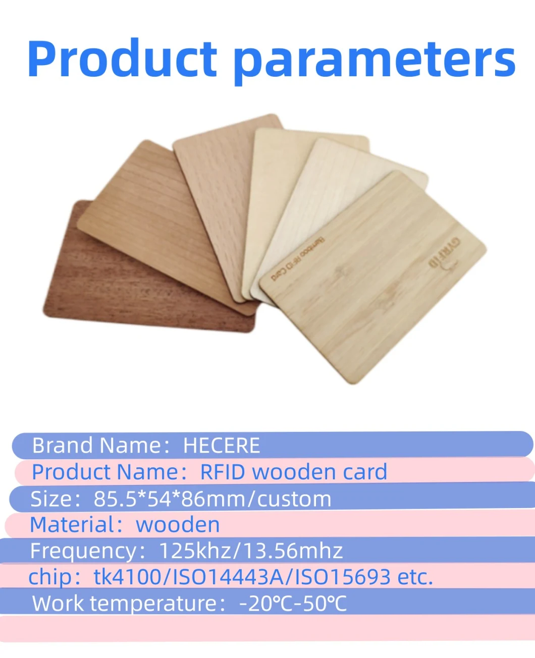 Manufacturer Personalized Craft RFID Bamboo Wood Cards NFC IC/ID Card