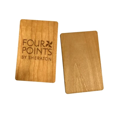 Tarjetas de visita de madera de bambú Tarjeta de presentación de madera con láser de pieza de madera personalizada