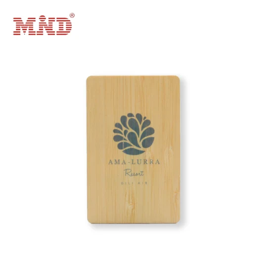 Venta al por mayor Smart Chip Wooden RFID Bamboo Hotel Key Card MIFARE Classic 1K Chip Card
