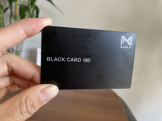 Promoción de tarjeta de metal de alta calidad Tarjeta de fidelidad Tarjeta de llave RFID negra para control de acceso