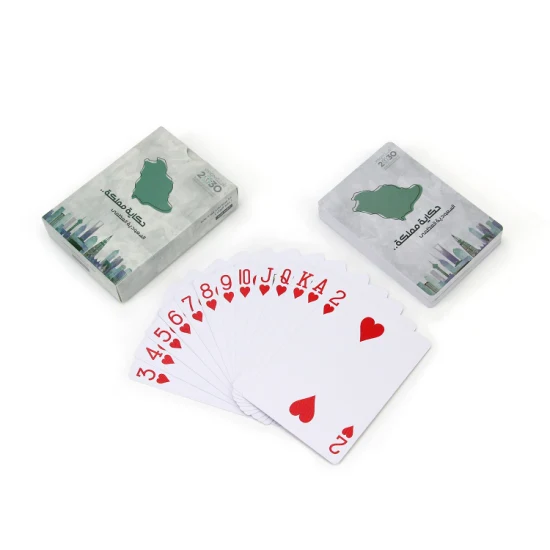 Precio al por mayor Tarjeta de póquer de Kuwait Impresión personalizada 100% Plástico Arabia Saudita Qatar Naipes 100% Naipe de plástico